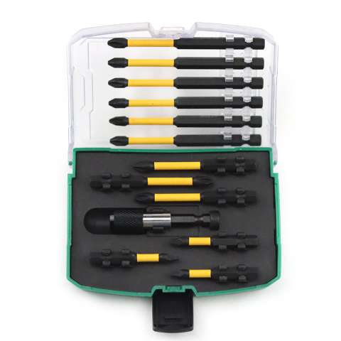 13Pcs S2 Phosphate Black Color Ring Strong Magnetic Electric Extension Bit Holder Star Screwdriver Bit Set With Magnetic